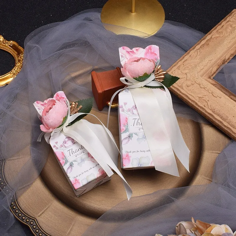 Rectangular shape Gift Box Paper Bags Packaging Candy Boxes for Wedding Favor Party Decoration