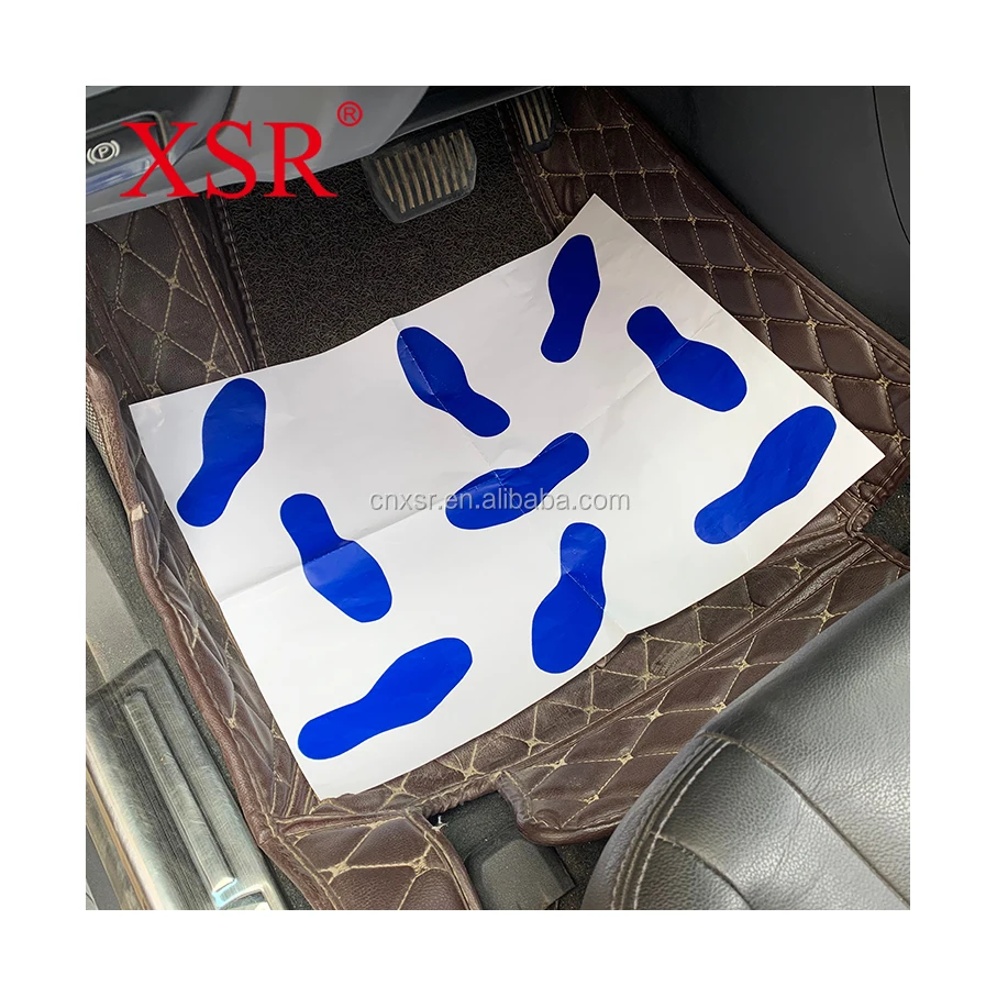 Disposable plastic printed car floor mats paper foot mat for cars