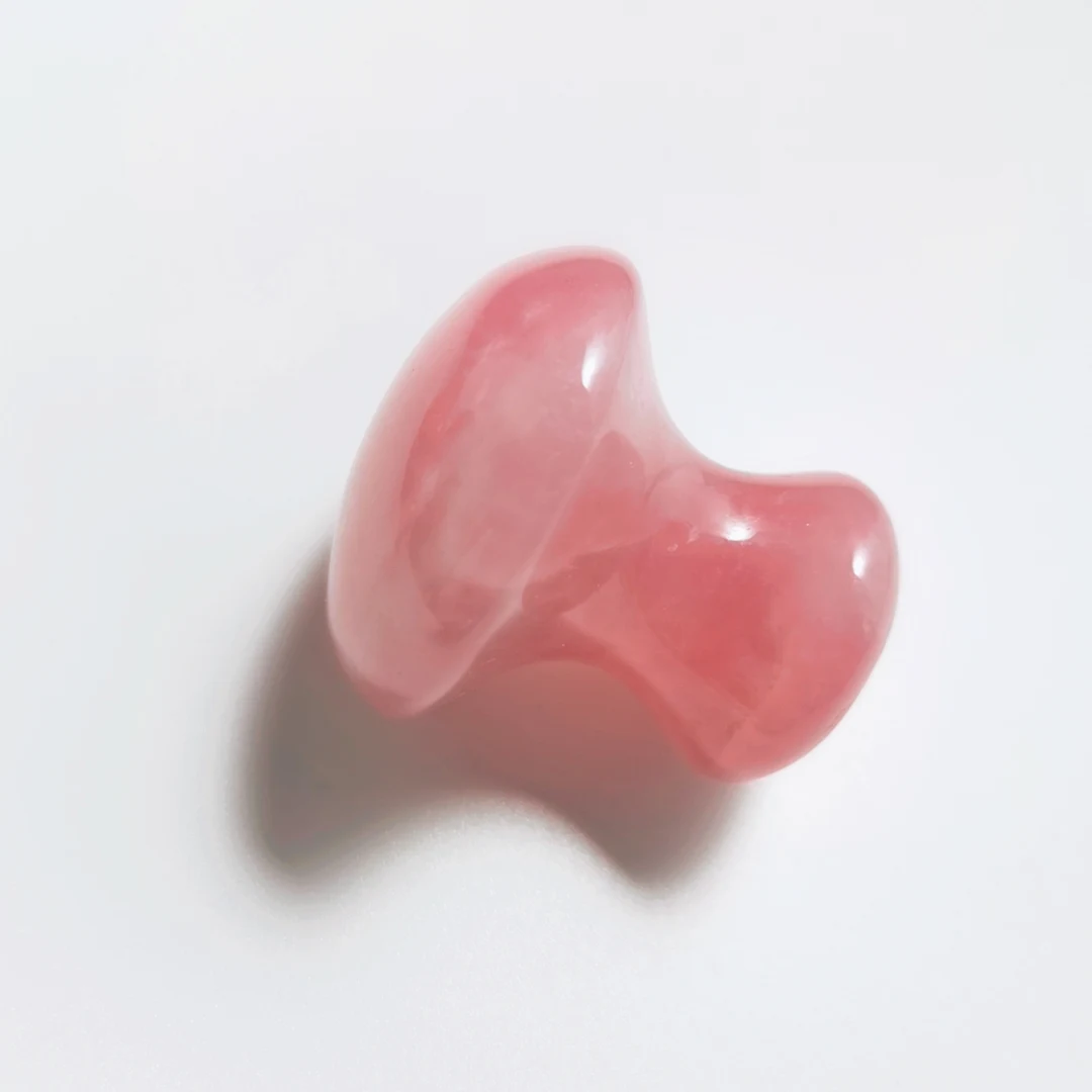 Di alta qualità di cristallo rosa naturale guasha strumento quarzo fungo massager bellezza