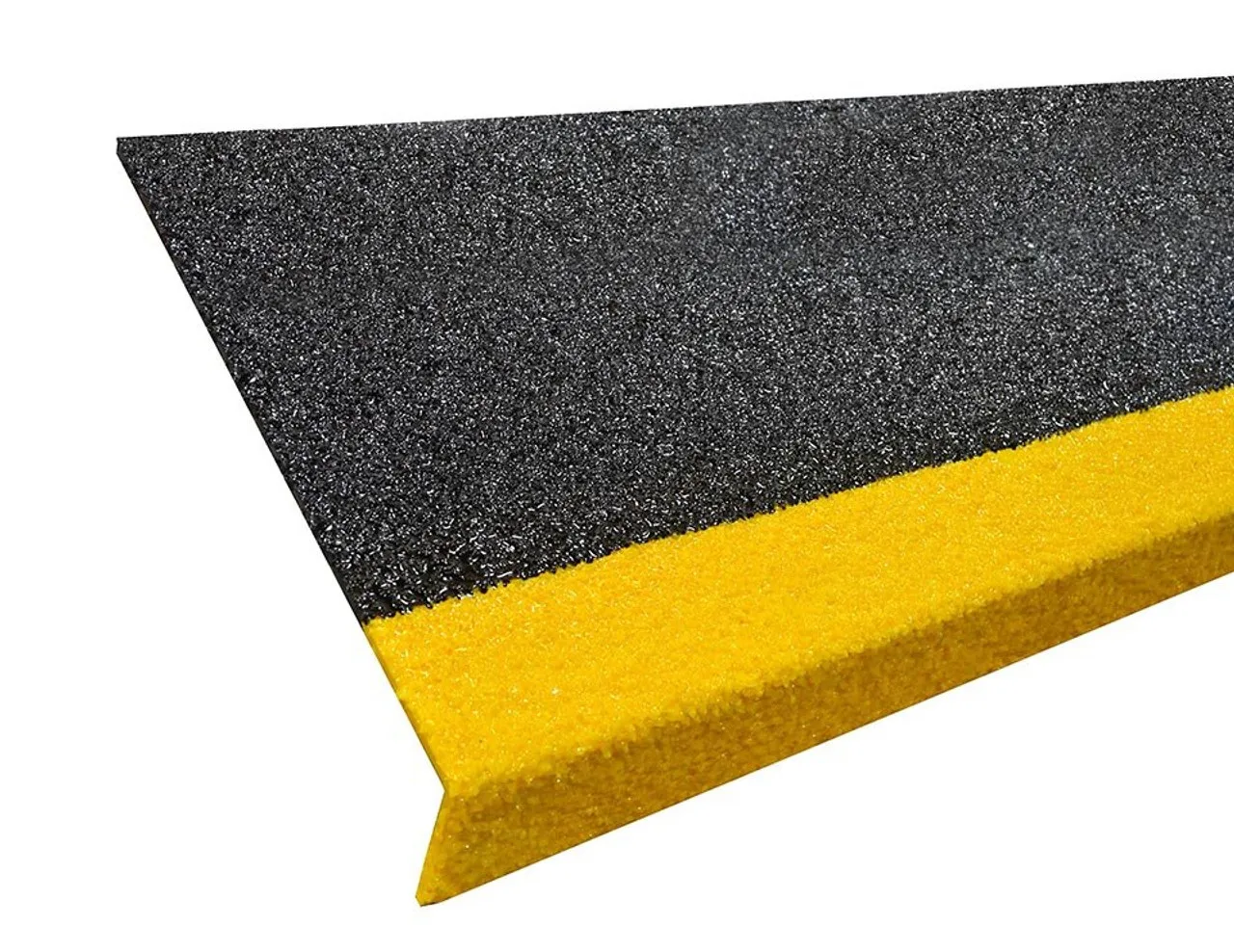 Fiberglass stair treads black with yellow nose