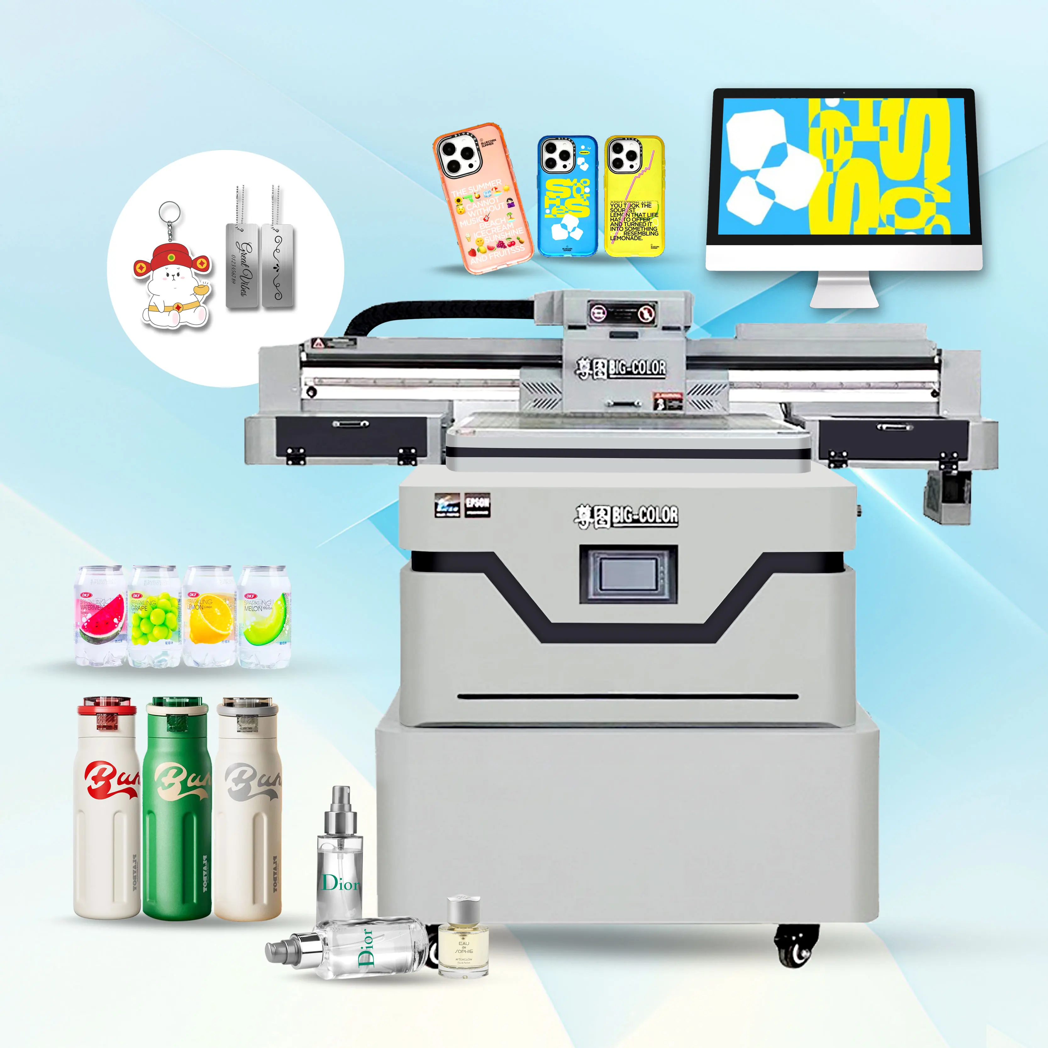 a1 6090 flat bed flatbed uv label sticker 6090 Uv Print Digital Printing Machine UV