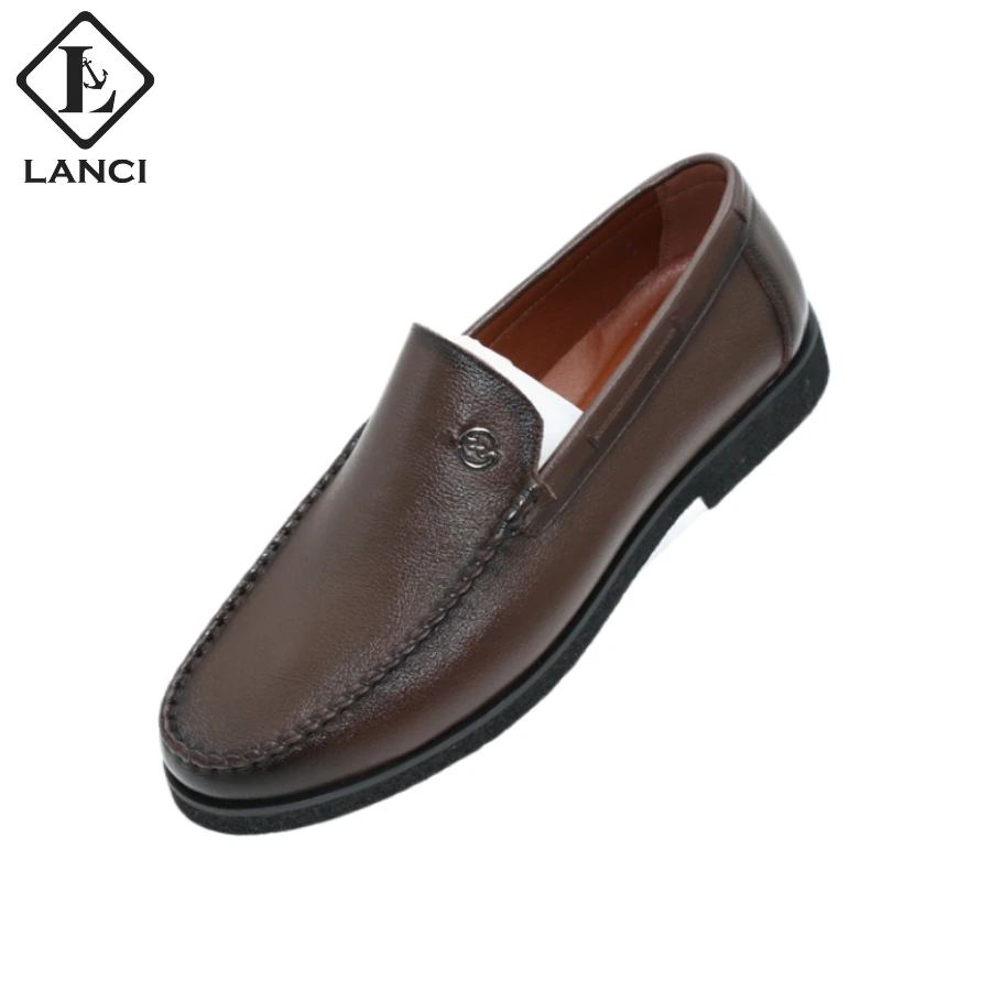 LANCI New design custom shoes manufacturers italian luxury designer shoes men slip on boat mens Genuine Leather shoes