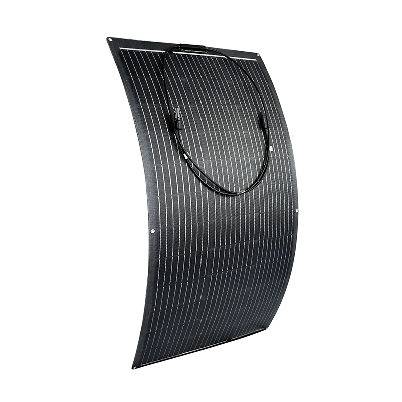 China factory 55W 70W 110W 150W 200W 220W 270W Full Black Flexible solar panel RV Marine Roof Boat BIPV flexible solar module