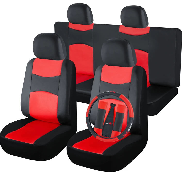 Чехол на сиденье автомобиля в спортивном стиле с чехлом на руль аксессуары для салона автомобиля из полиэстера очистка Netease