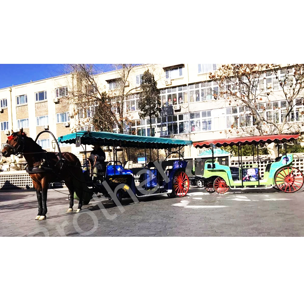 Victoria Grande Horse Drawn Carriages Rental Electric Horse Cart Cinderella Horse Carriages with 23 seats take Passengers Tour
