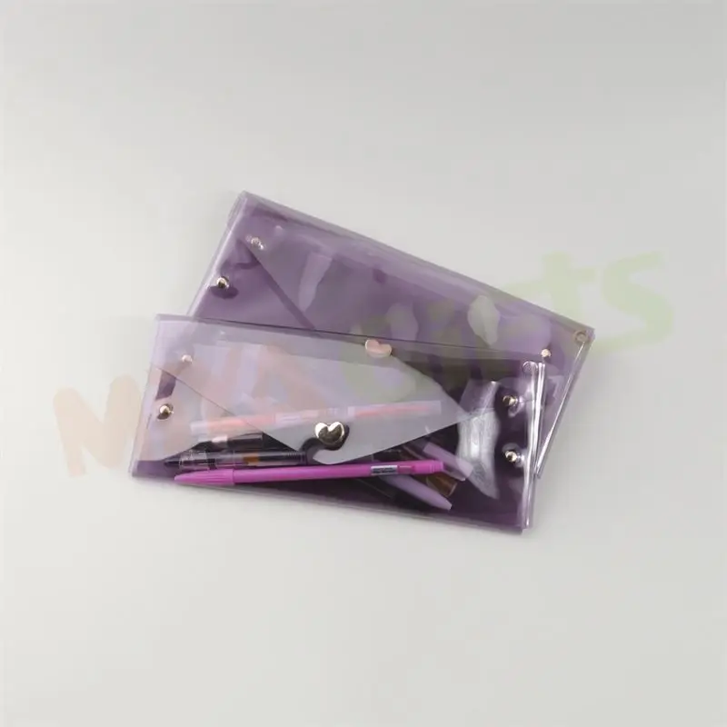 personalized PVC plastic clear pouch cosmetic transparent clear bag medium clutch pencil case