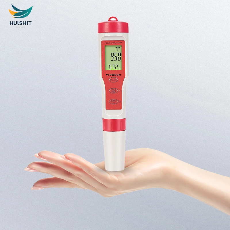 Factory direct sales Digital 4 in 1TDS/EC/PH/TEMP pH Meter for water, swimming pools, multifunctional water quality tester