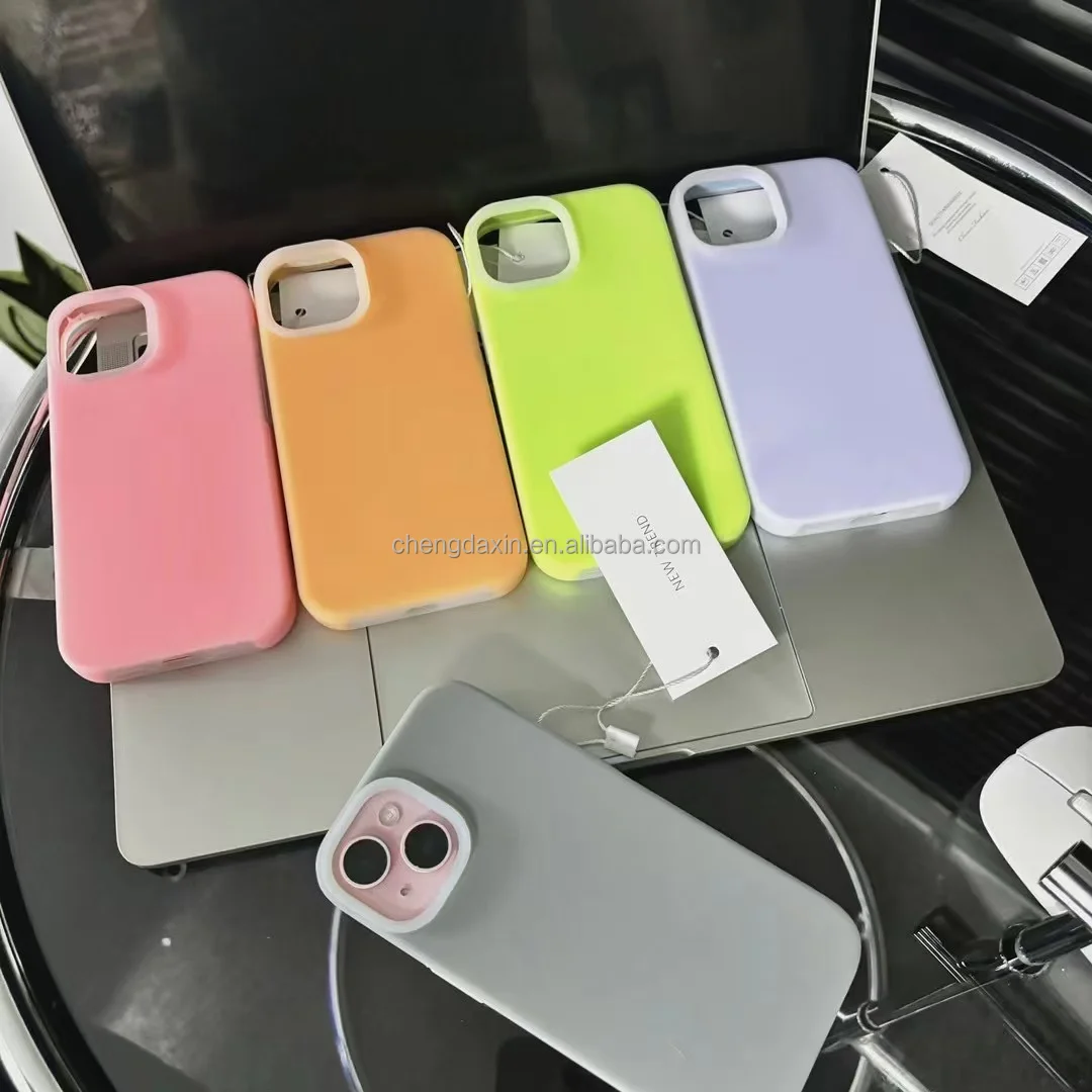 Liquid Silicone phone Case for iphone jelly Candy Color Back Cover Bumper Phone Case for iphone 15 pro 16 15 soft case