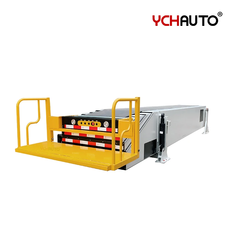 Customized telescopic belt conveyor with standing platform loading unloading bags with pvk belt expand reach into container