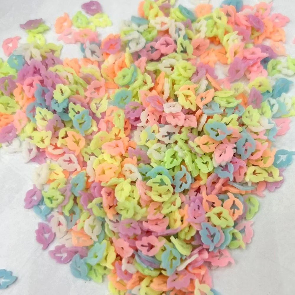 500g Glow Colorful Star Hollow Heart Leaf Polymer Clay Slices Sprinkles for DIY Crafts Filling Accessories