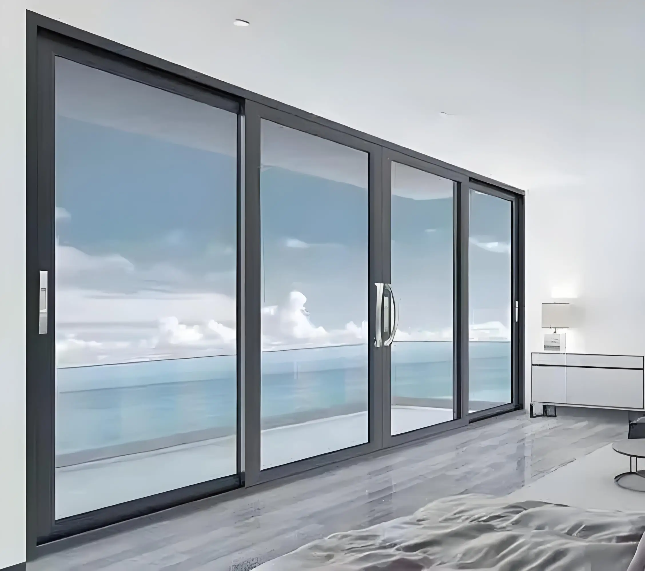 Profiles Low Price Louver Curtain Design Bi-fold Patio Sliding Glass Door Thermal Break Aluminium Modern Plastic Doors Aluminum