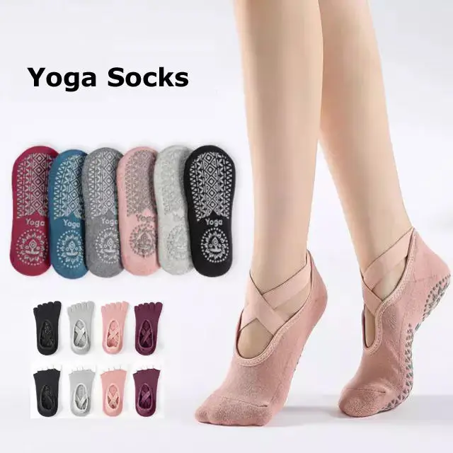 Manufacturer Custom Logo Fashion Female Grip Women Cotton Silicon Sports Fitness Yoga Anti-Slip Pilates Socks