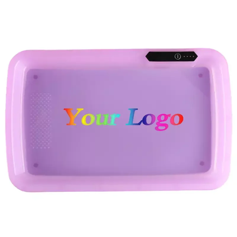 Wholesale Custom Logo Pattern Rechargeable Battery Light Up 3D Speaker Led Music Tray With Scales