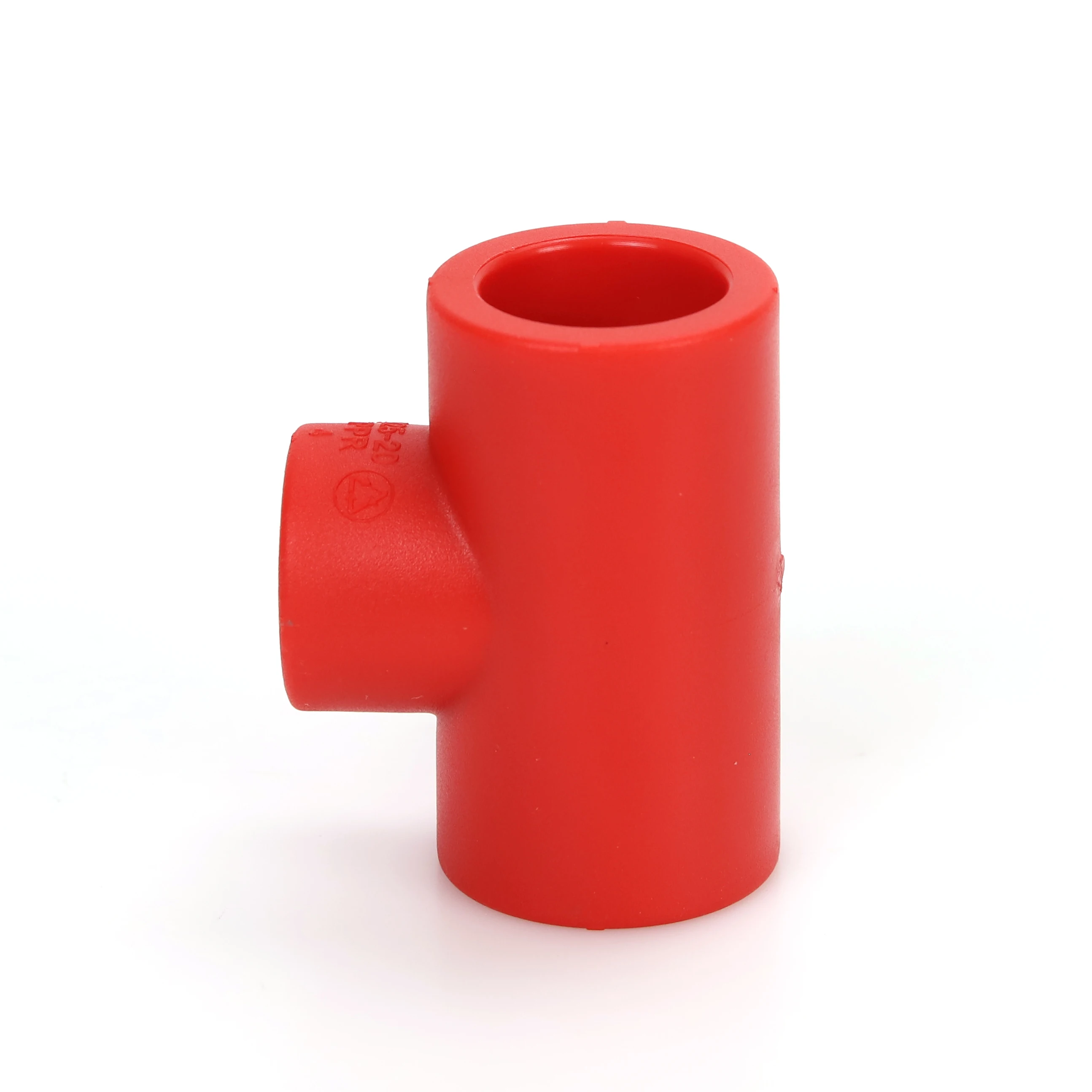 high quality red color ppr reducing tee fitting plumbing material ppr 3 ways connector plastic ppr tee for water pipe