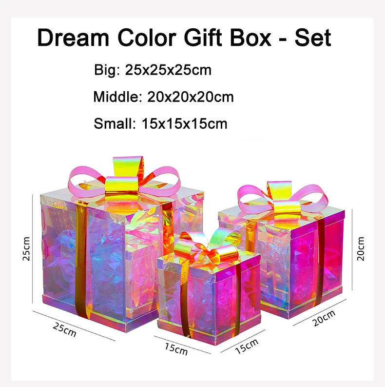 Fancy Quality Unique Christmas Decoration Gift Boxes  LED Light Christmas Gift Box Set