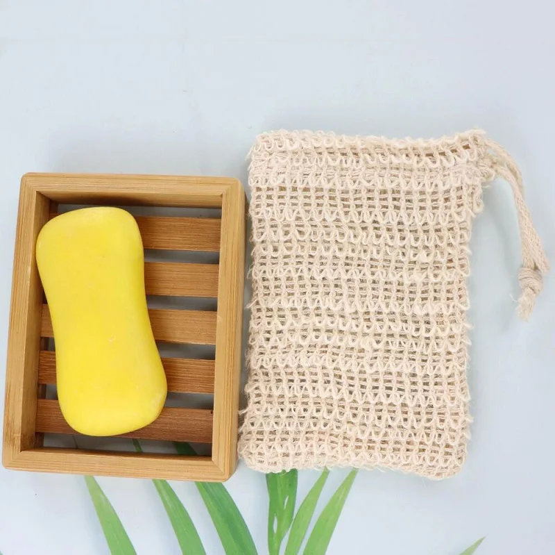 Оптовая продажа высокое качество Пользовательский логотип этикетка натуральный цвет сеточка для мыла из