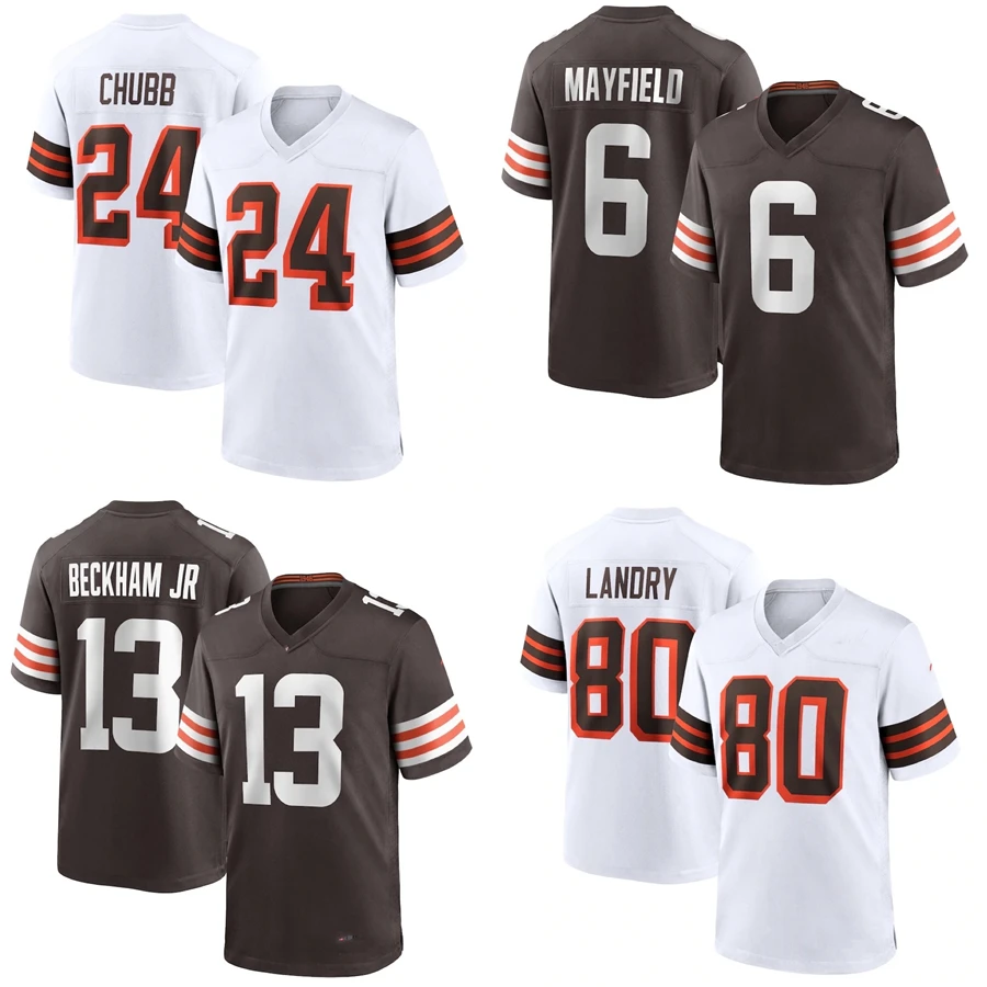 Cleveland City Stitched Wholesale American Football Jersey live soccer White Team Uniform #24 Nick Chubb #6 Baker Mayfield