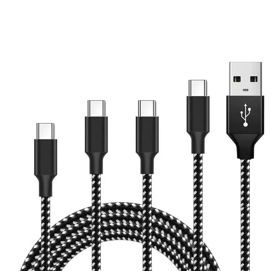 hot 3FT 6FT 10FT length 5V 2.4A max fast charging USB 3.0 2.0 braided USB data cable for Samsung