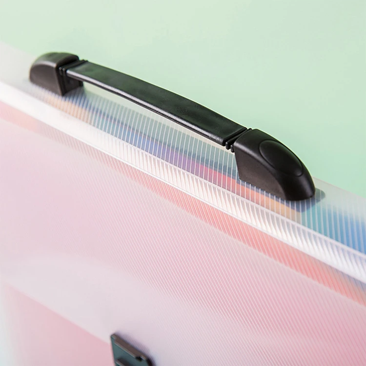Wholesale Office Stationery Handbag Folder A4 Document Cover 13 Pockets Portable Expanding File Folder Organizer Bag with Handle