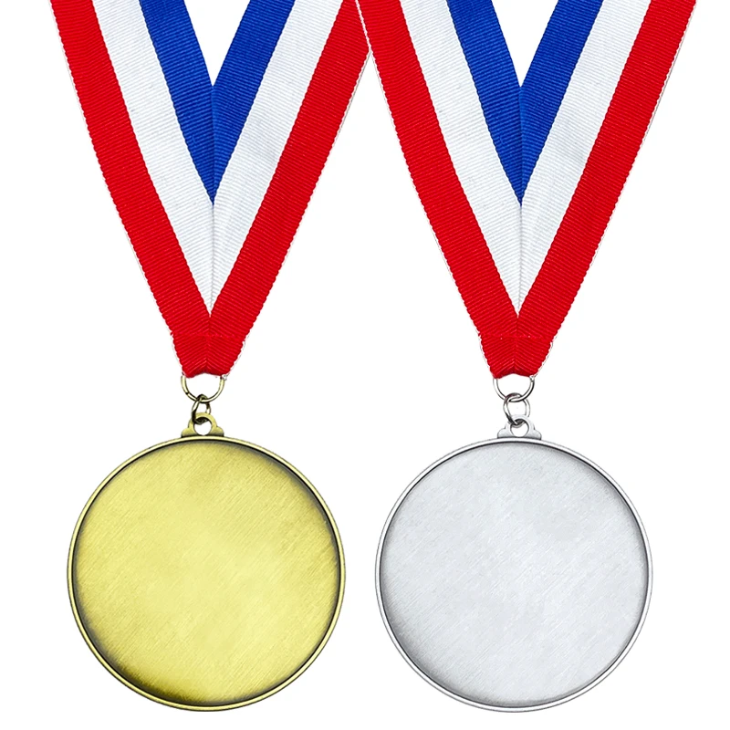OEM Manufacture Wholesale custom gold silver basketball football sport medal blank medals