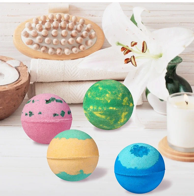 Hot Sale Ocean Salt Bath Ball Natural Organic Skin Care Bath Salt Ball Essential Oil Effervescent Bubble Bath Bomb Fizzy