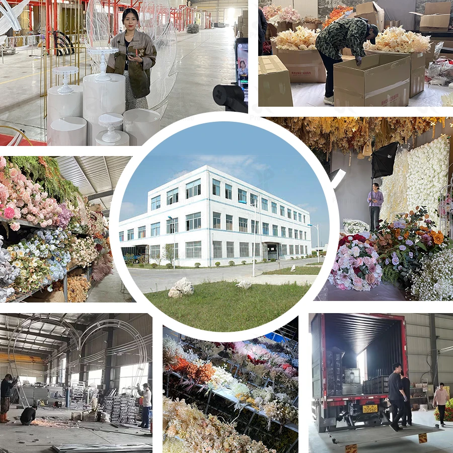 Flower Shaped Floor Lamp Acrylic Lampshade Metal Base Road Guide Lamp for Wedding Decor