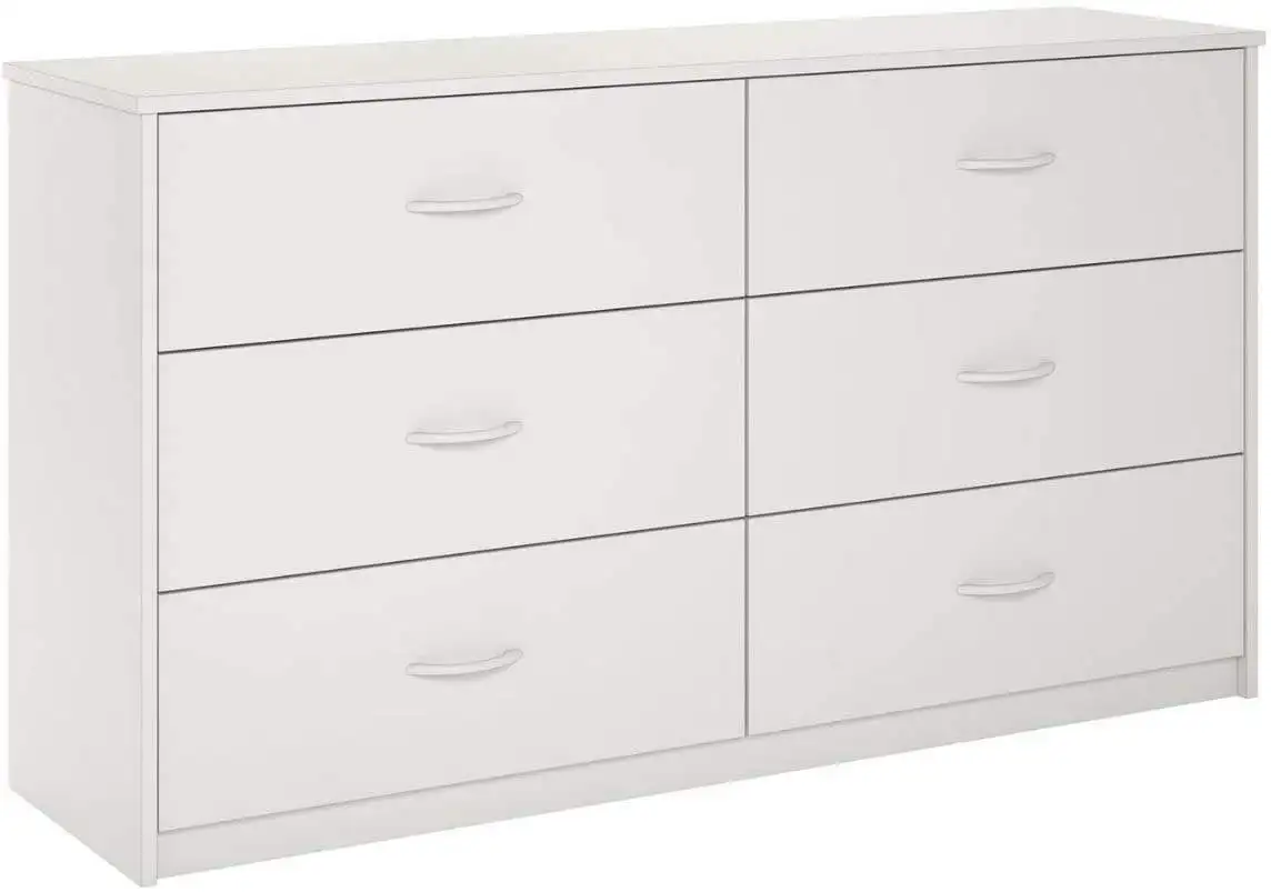 6 drawer hot sale wide chest of drawer white dresser