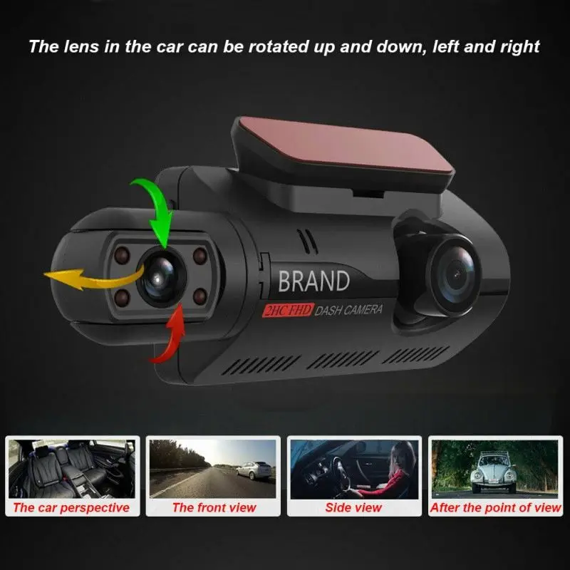 WiFi Car DVR Video Recorder with Dual HD 1080P Front & Rear Cameras 2 Lenses Wide Angle Night Vision Dash Cam