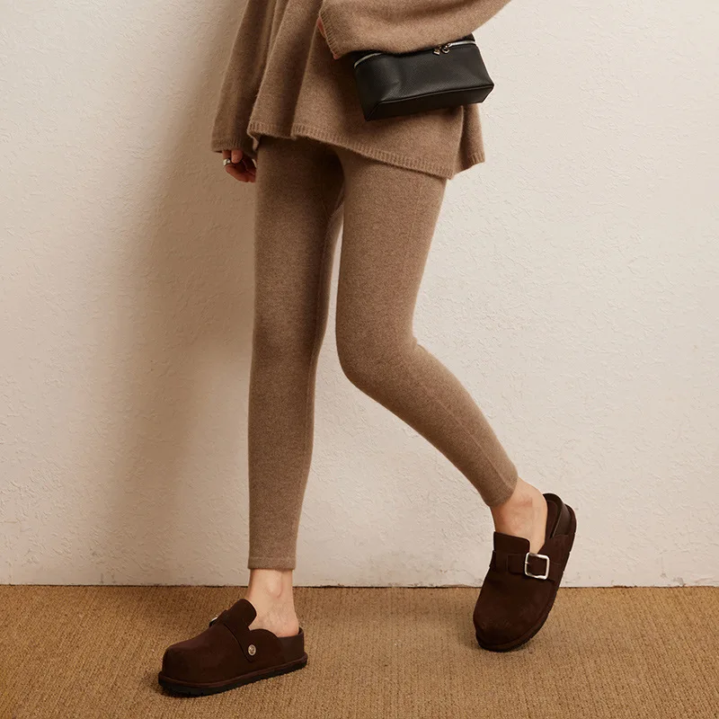 2024 высококачественные женские кашемировые брюки однотонные повседневные облегающие леггинсы
