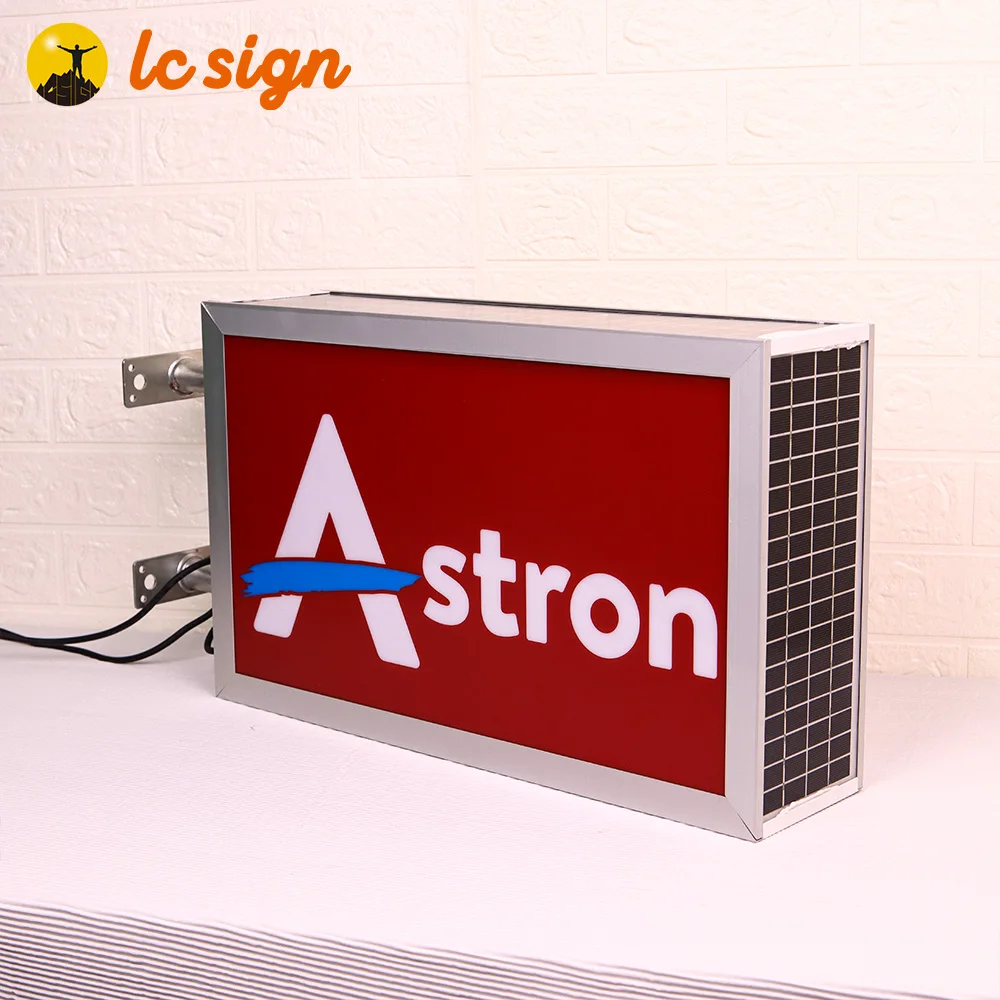 No Moq Acrylic Outdoor lighting sensor solar power led signs  printing light box advertising led light boxes