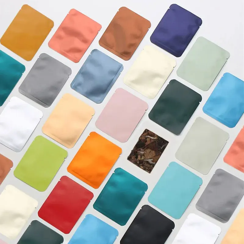 Three Side Seal Flat Pouch Heat Sealable Outer Envelope Small Aluminum Foil Sachet For Spices Powder Food Tea Coffee