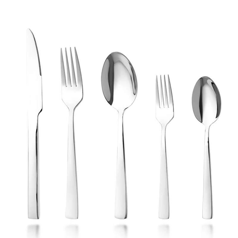 Jieyang Factory Direct Stainless Steel Cutlery Set Metal Spoon Fork And Knife Classic Flatware Set Silverware Set