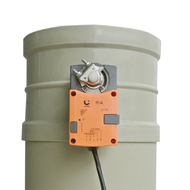 Plastic pp  motorized valve for air flow control, valve with damper actuator ventilation controller DN90mm DN110mm