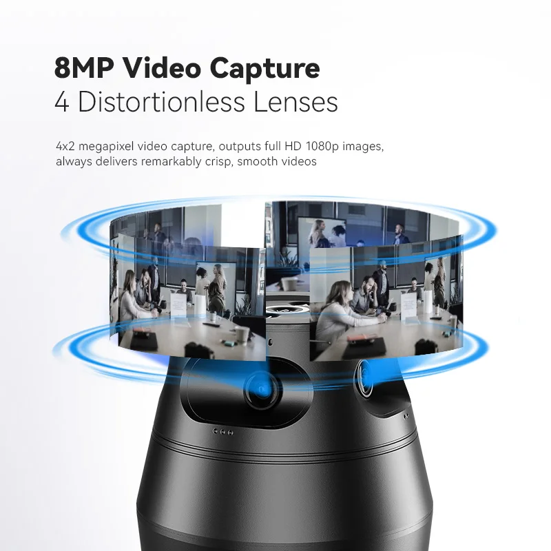 Anywii 8MP 4 Lens Al Sound Source Tracking Ptz Video Conference Camera Voice Tracking Camera For Live Streaming