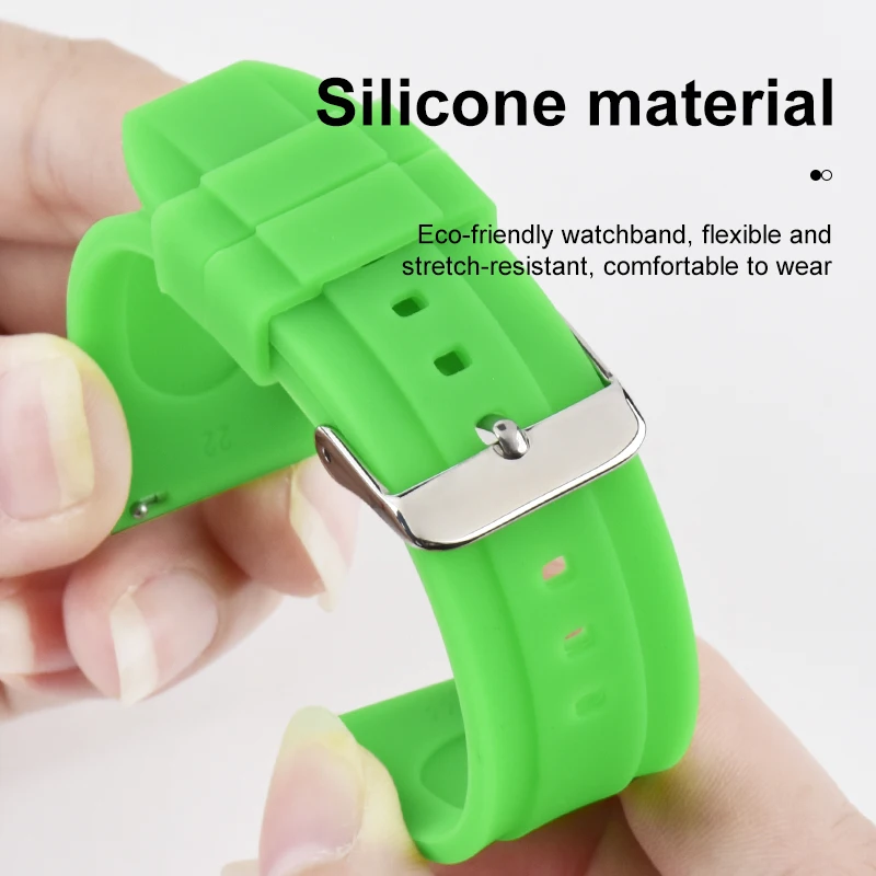 Soft Silicone Watch Strap 14mm 16mm 18mm 20mm 22mm Metal waterproofing Custom Sport Band for Smart Watch Garmin Forerunner 165