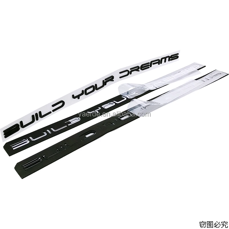 Class Car Styling Refitting Fender Trunk Nameplate Logo Sticker ABS Letters Emblem Build Your Dreams Trunk For BYD