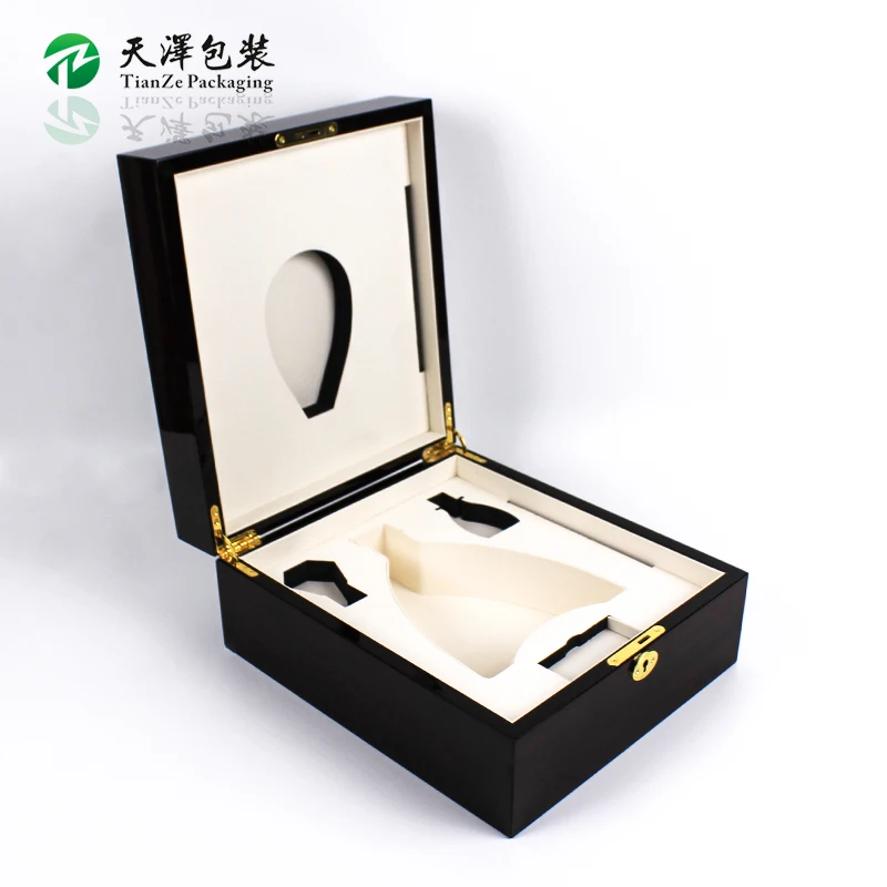 Wholesale Luxury Cognac Box Wine Bottle Whisky Collection Box Display Wooden Wine Box With Velvet Interior Wine Gift Packing