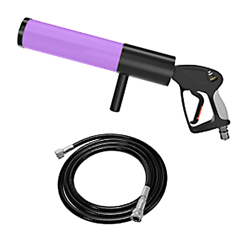 Hight quality 12V Led Six Lights Carbon Dioxide Column Gun Rgb Atmosphere Props Co2 Smoke Gun Dry Ice Spray Gun Iron + Acrylic