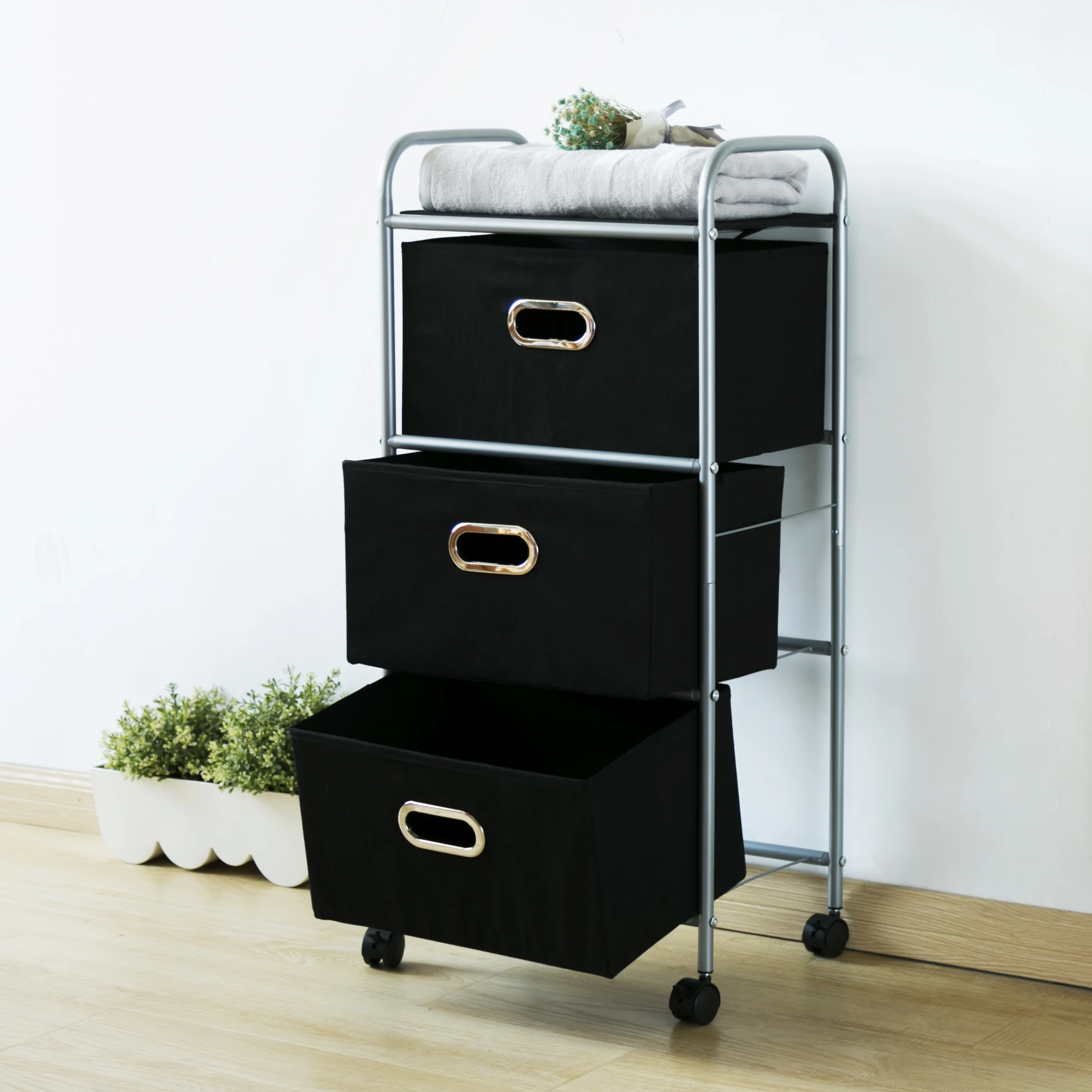 Оптовая продажа 3 яруса утилита металлопроката корзина для прачечной многофункциональная тележка одежда игрушки хранения Организатор ящик коробка