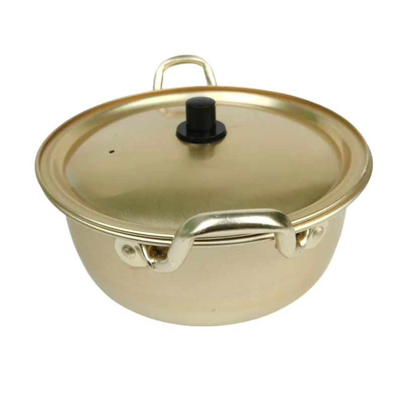 Wholesale Customized Kitchen Cookware Small Gold Instant Korean Noodle Ramen Cooking Soup Pot