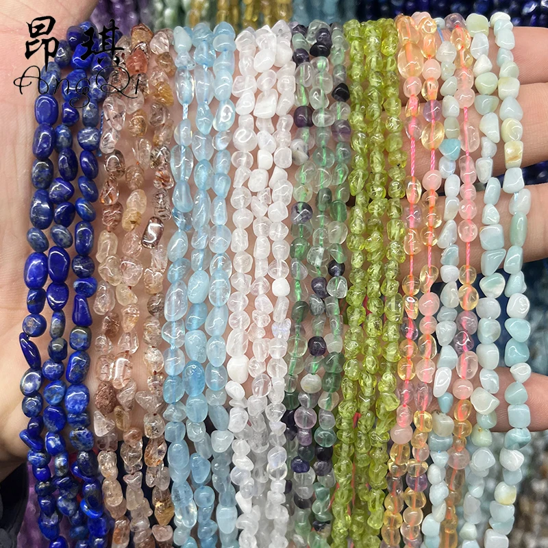 Wholesale Drilled Natural Irregular Nugget Stone Beads 3-5mm Small Pebble Stone Beads DIY Necklace Bracelet