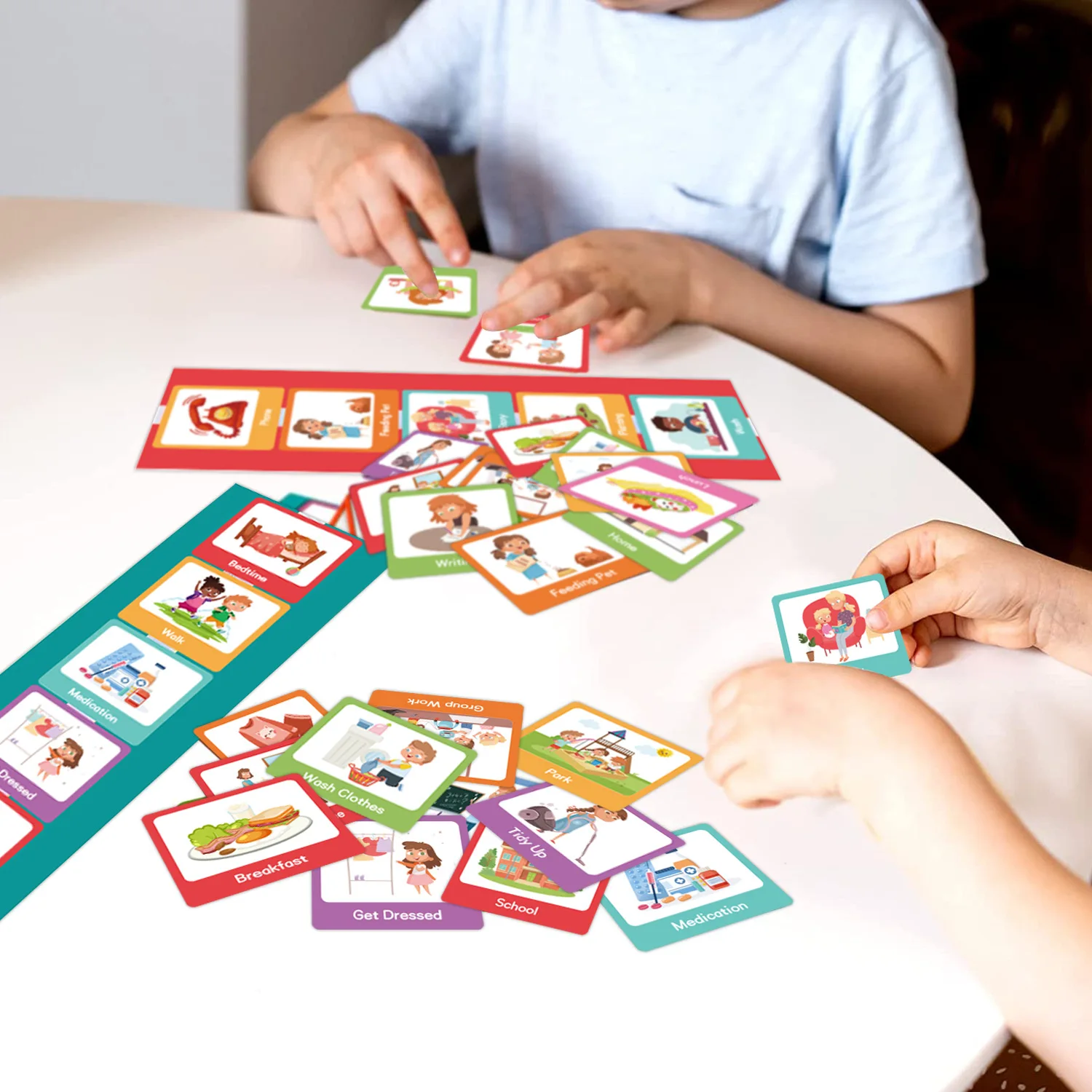 Custom Educational Toys Autism Learning Materials for Kids Classroom School Schedule Cards Home Chore Chart Routine Cards