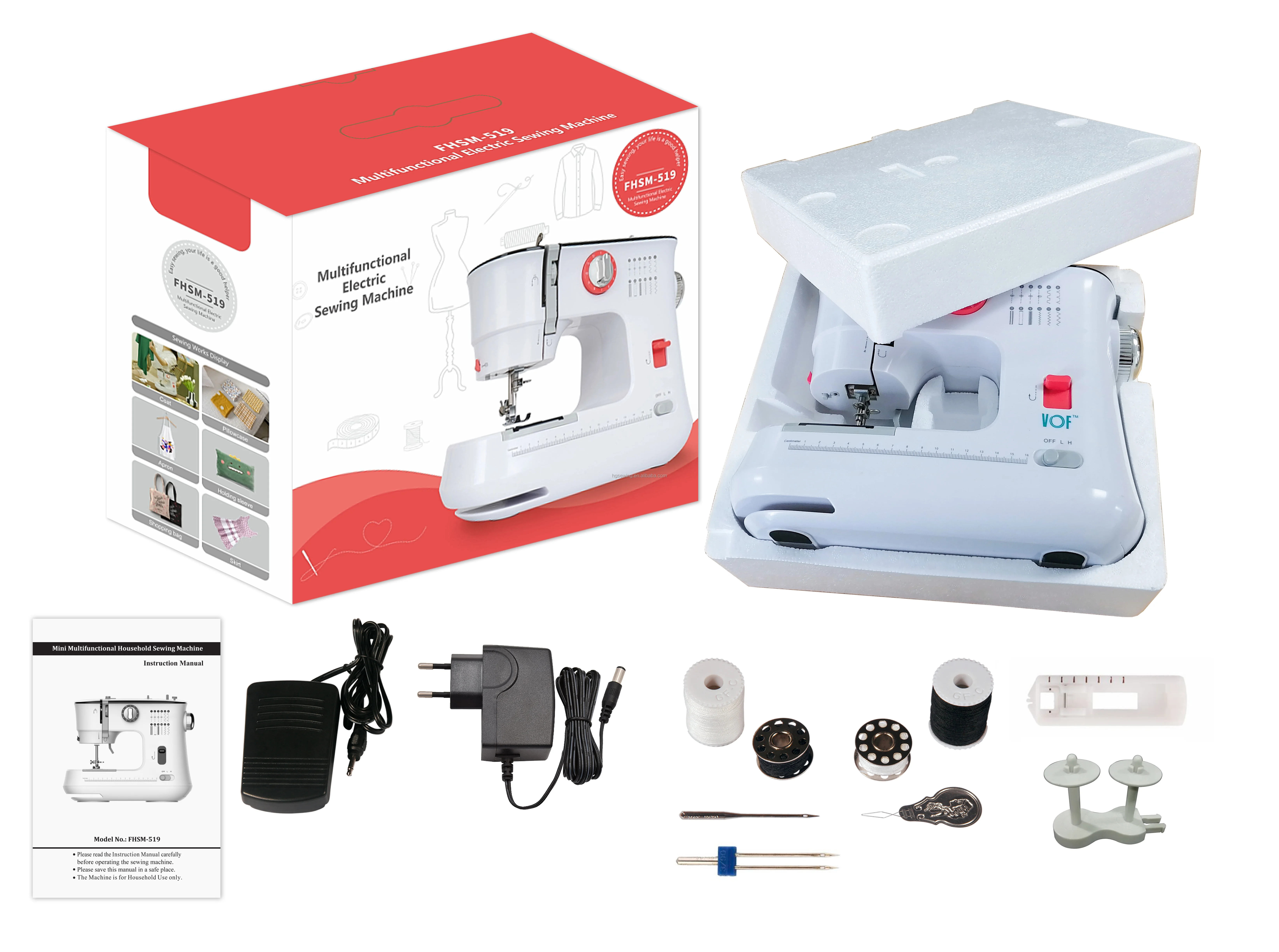 CB CE ROHS SSA VOF overlock stitch sewing machine foot pedal huafeng factory best basic sewing machine