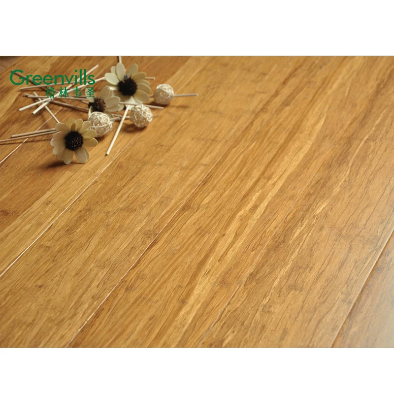 
2021 Greenvills strand woven solid bamboo floor click system floating carbonized bamboo flooring 