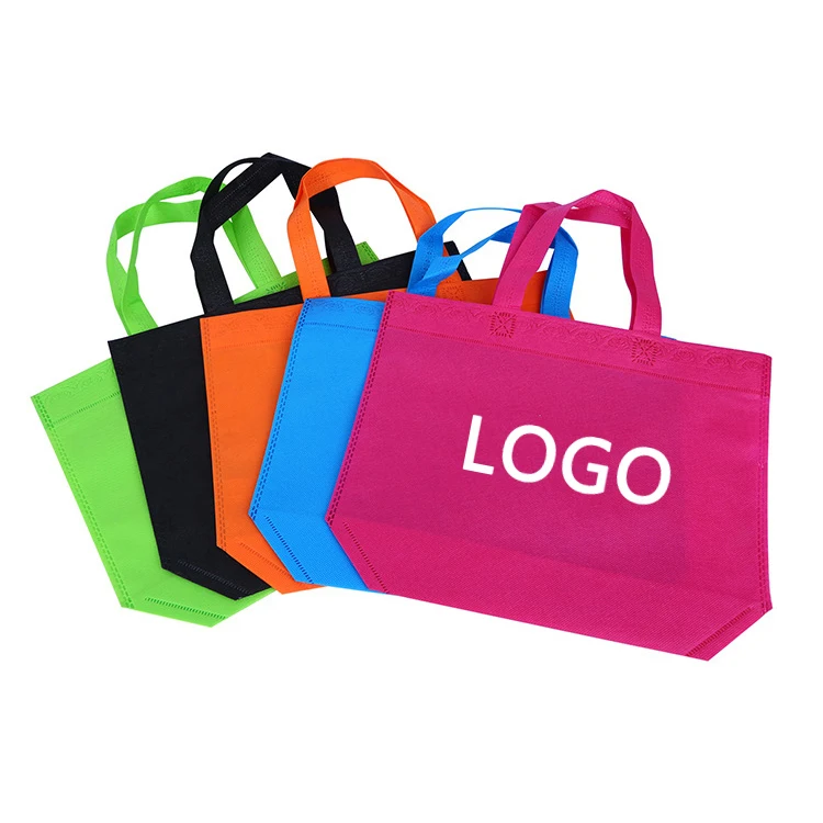 
Custom logo recyclable non woven foldable bag with handles 