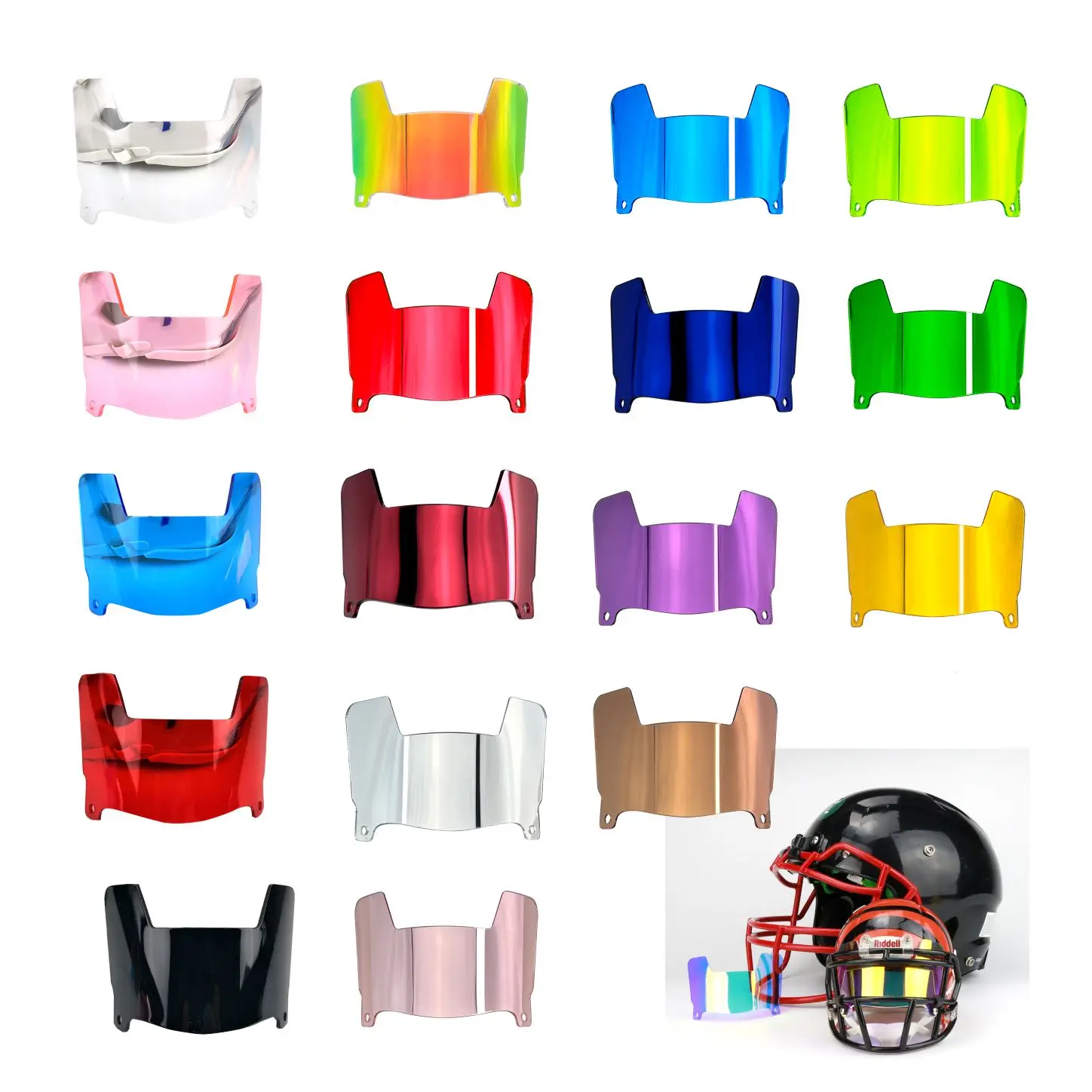 Football Mini Visors for Mini Helmets Display Mini Cover Shields for American Football Accessories