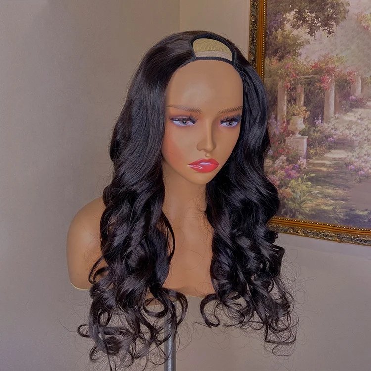 Cambodian U Part Wig For Black Women,wholesale Body Wave Wig Glueless,100% Raw Cuticle Aligned Virgin Bodywave Wig Human Hair