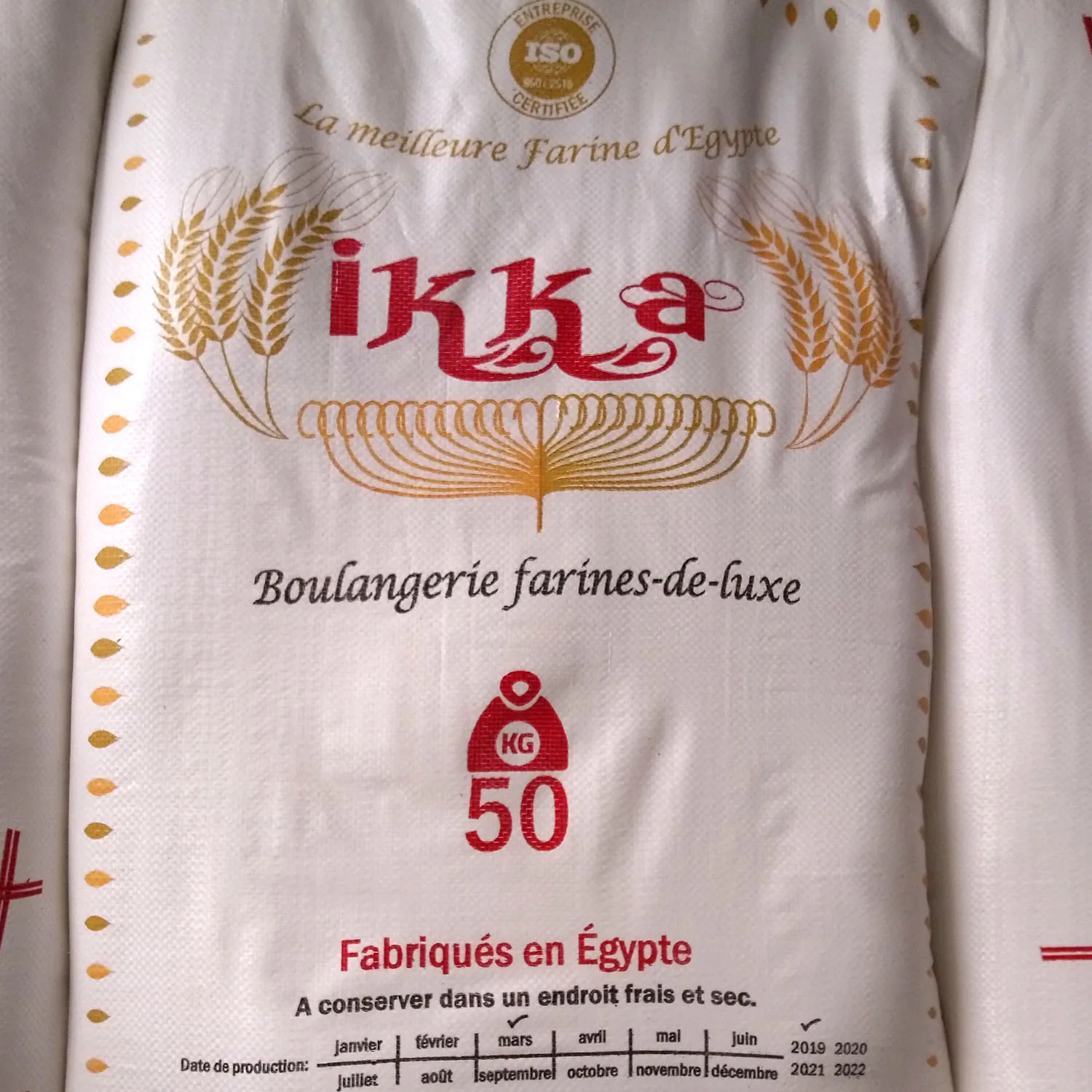 Ikka Brand Bread Wheat Flour 50 kg T55 Fresh Atta Chakki Low Price Flour for Bakery Use Made in Egypt