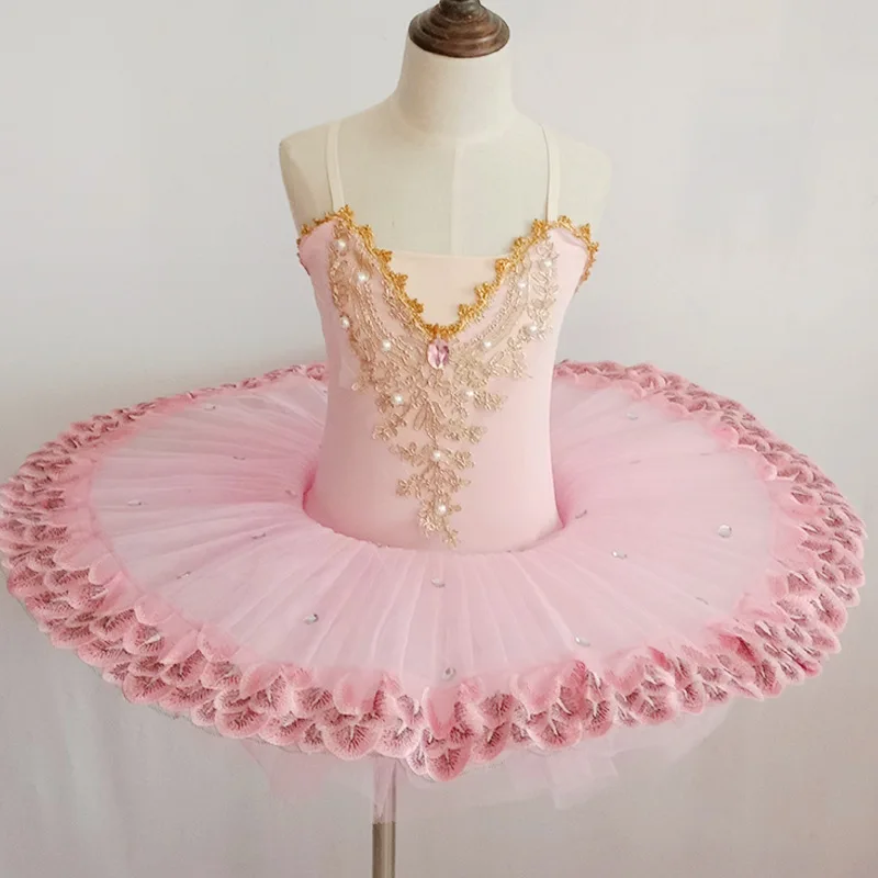 Girls Sparkle Lace Swan Lake Camisole Skirted Leotard Ballet Dress
