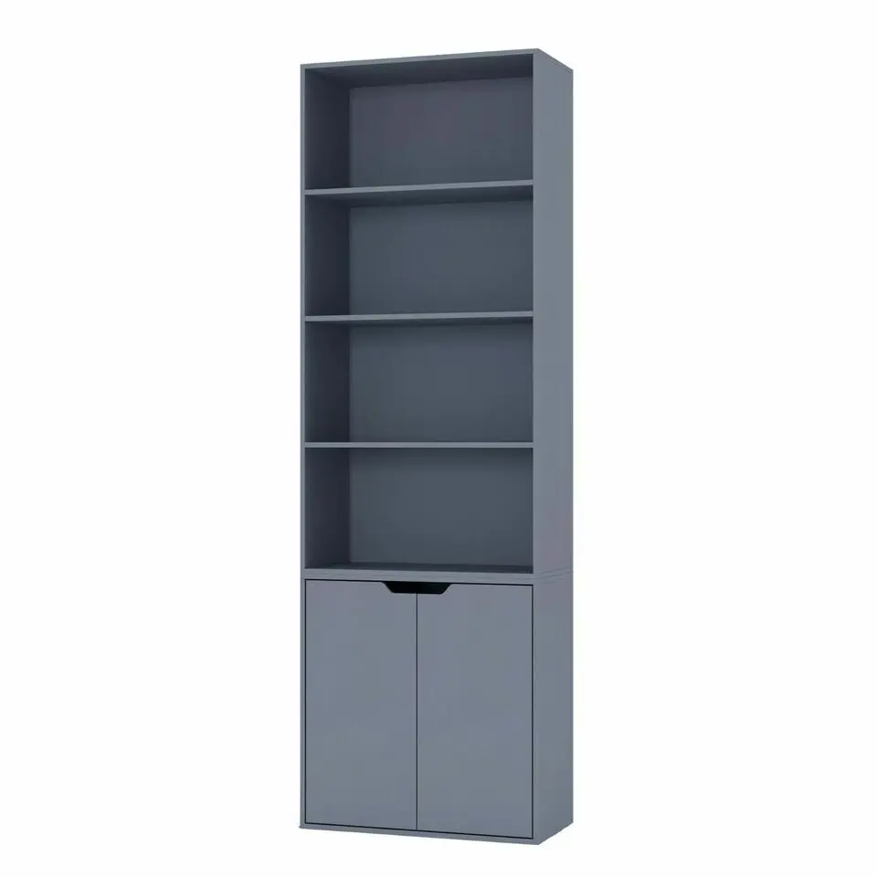 New Wooden Bookcase Bookshelf 6 Tier Shelves Free Shelving Cupboard Storage